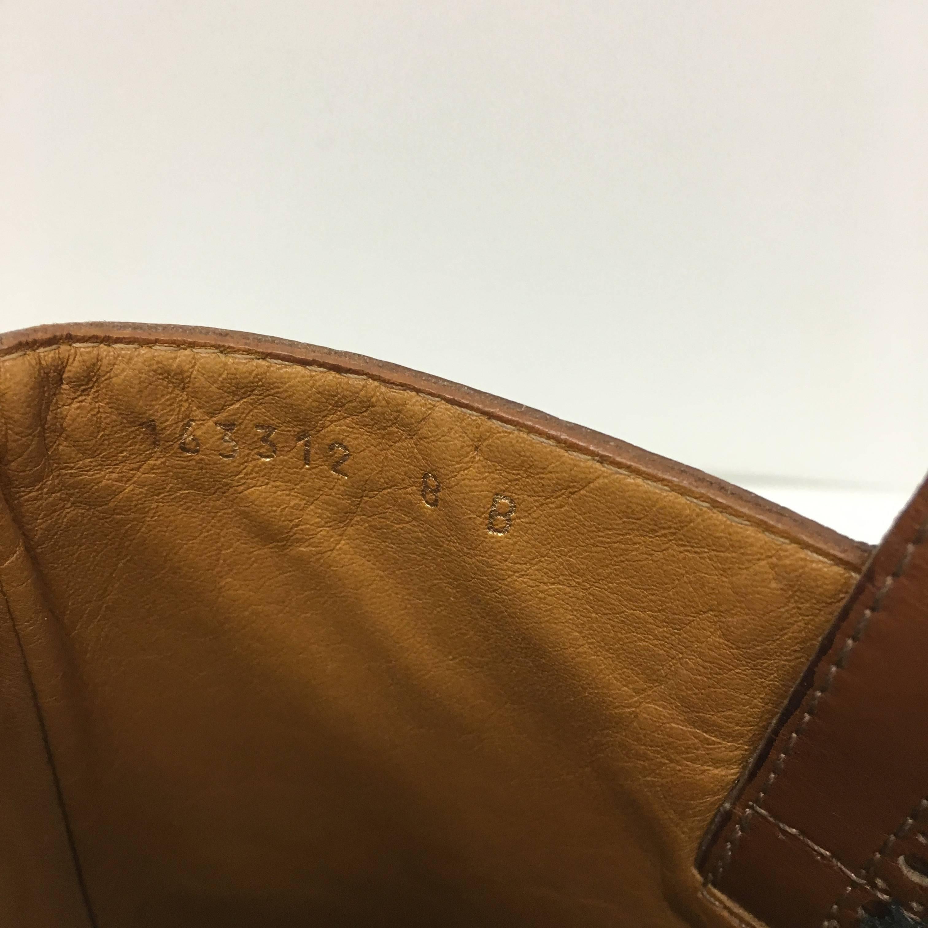 GUCCI Brown Leather Cowboy Style Boots Size 8 3
