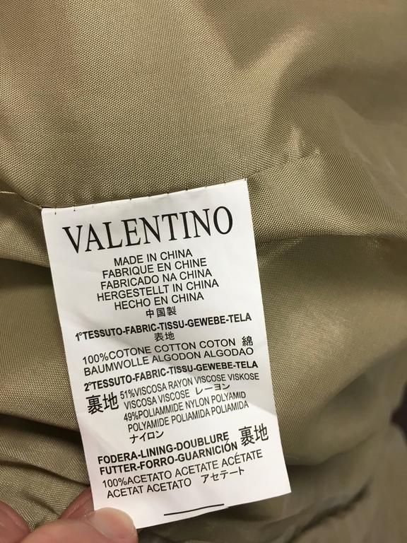 RED Valentino Khaki Trench Coat with Bow and Lace Detail New Size 6 at ...