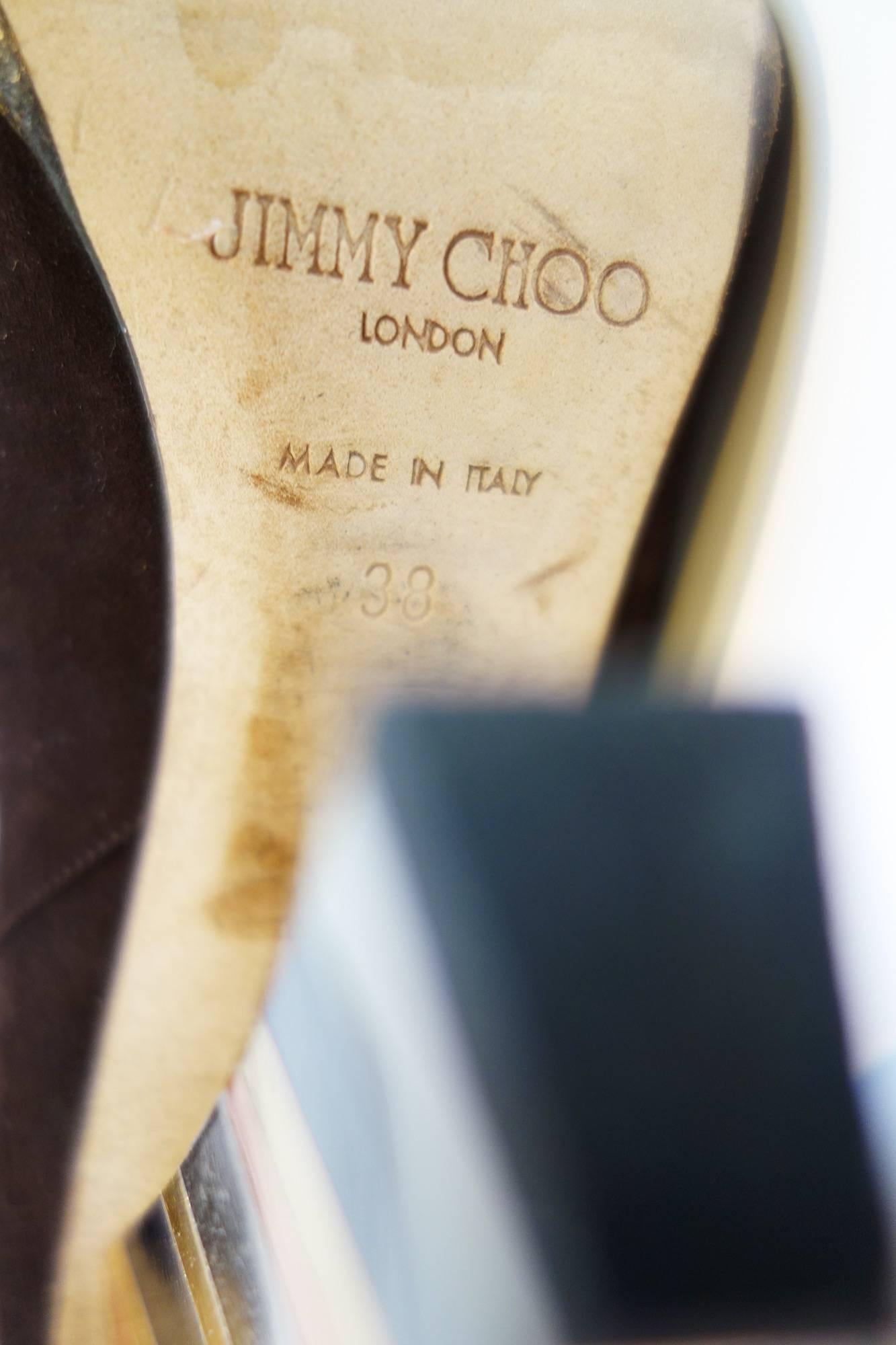 Jimmy Choo Suede Antonia Sue Coffee Boots Size 38 For Sale 1