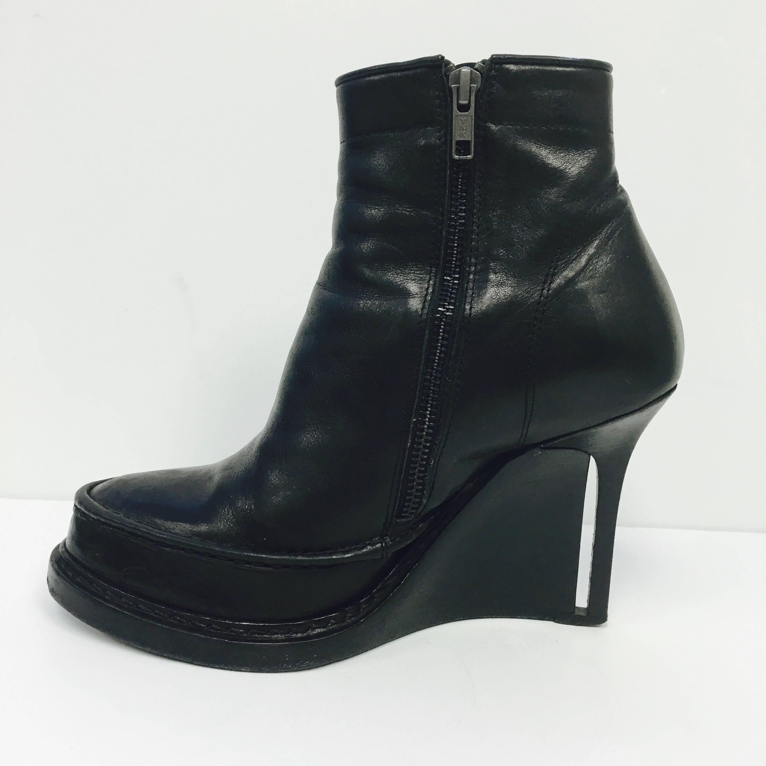 ann demeulemeester wedge boots