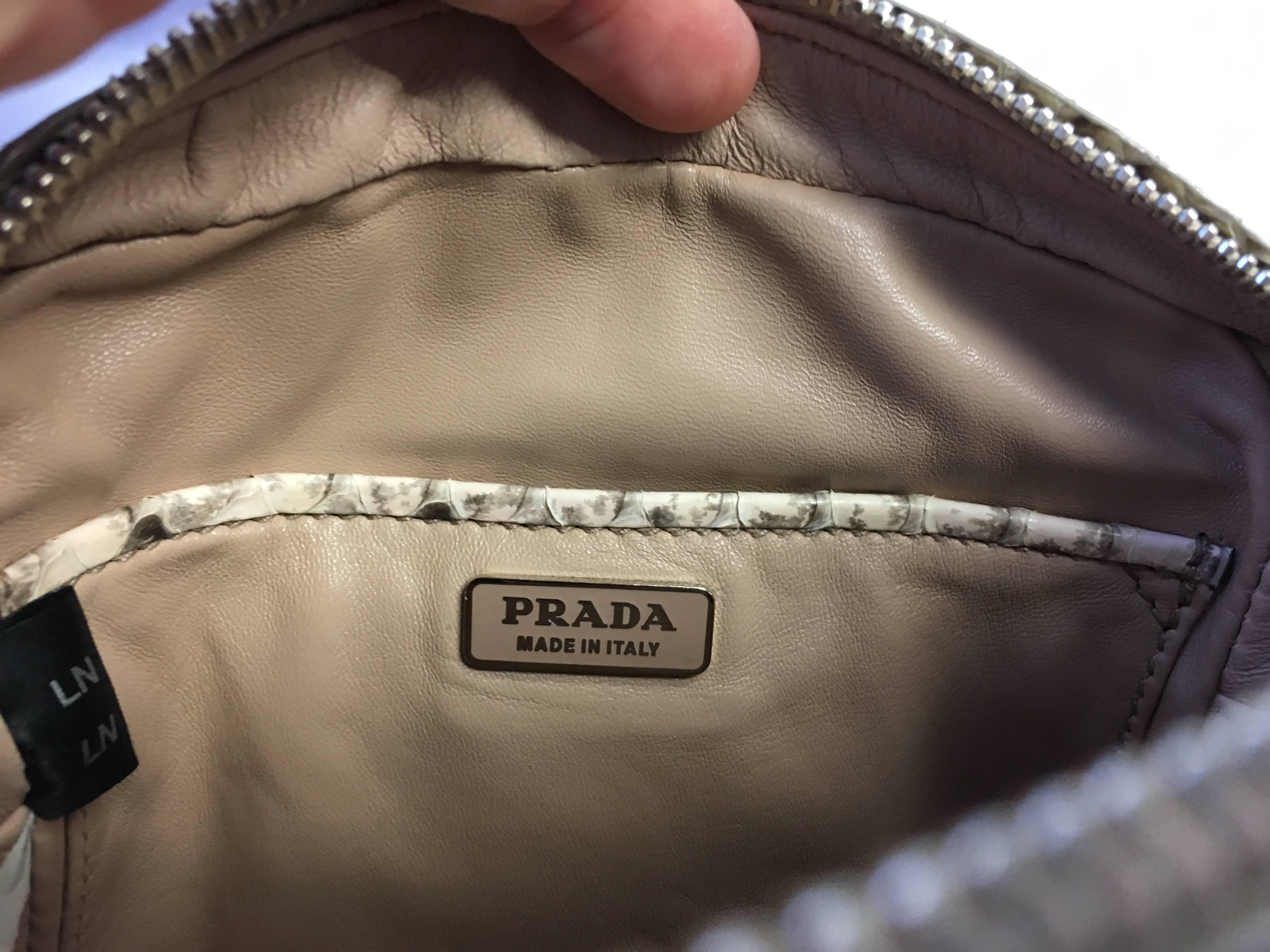Beige Prada Python Crossbody Bag For Sale