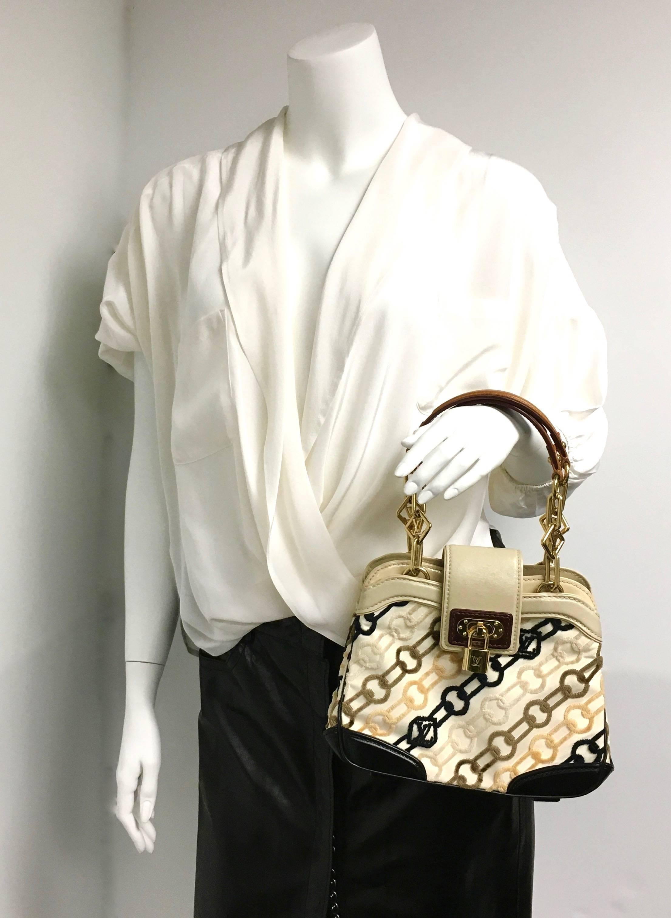 LOUIS VUITTON Limited Edition Monogram Charms Velvet Chains Mini Linda Bag In Excellent Condition In Westlake Village, CA