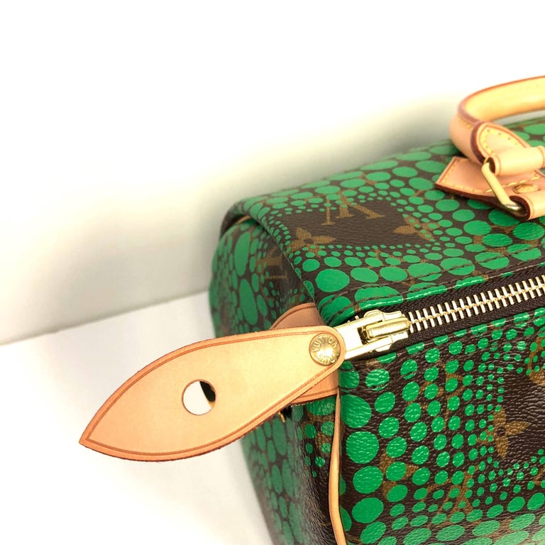 Louis Vuitton Limited Edition Green Yayoi Kusama Monogram Speedy 30 Bag at 1stdibs