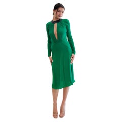 Versace Emerald Green Fall 2001 Open Back Gown