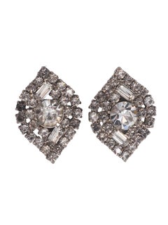 Rhinestone Large Center Stone Diamond Shape Earring