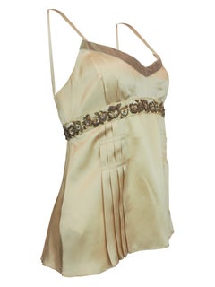 John Galliano Pale Pink Silk Cami w Beading