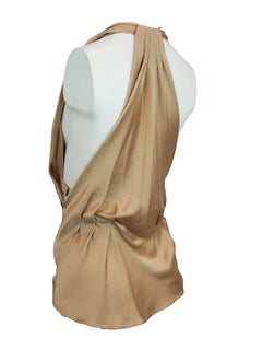 Top halter dorado de Alberta Ferretti con adornos de abalorios