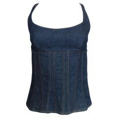 Valentino Red Denim Bustier