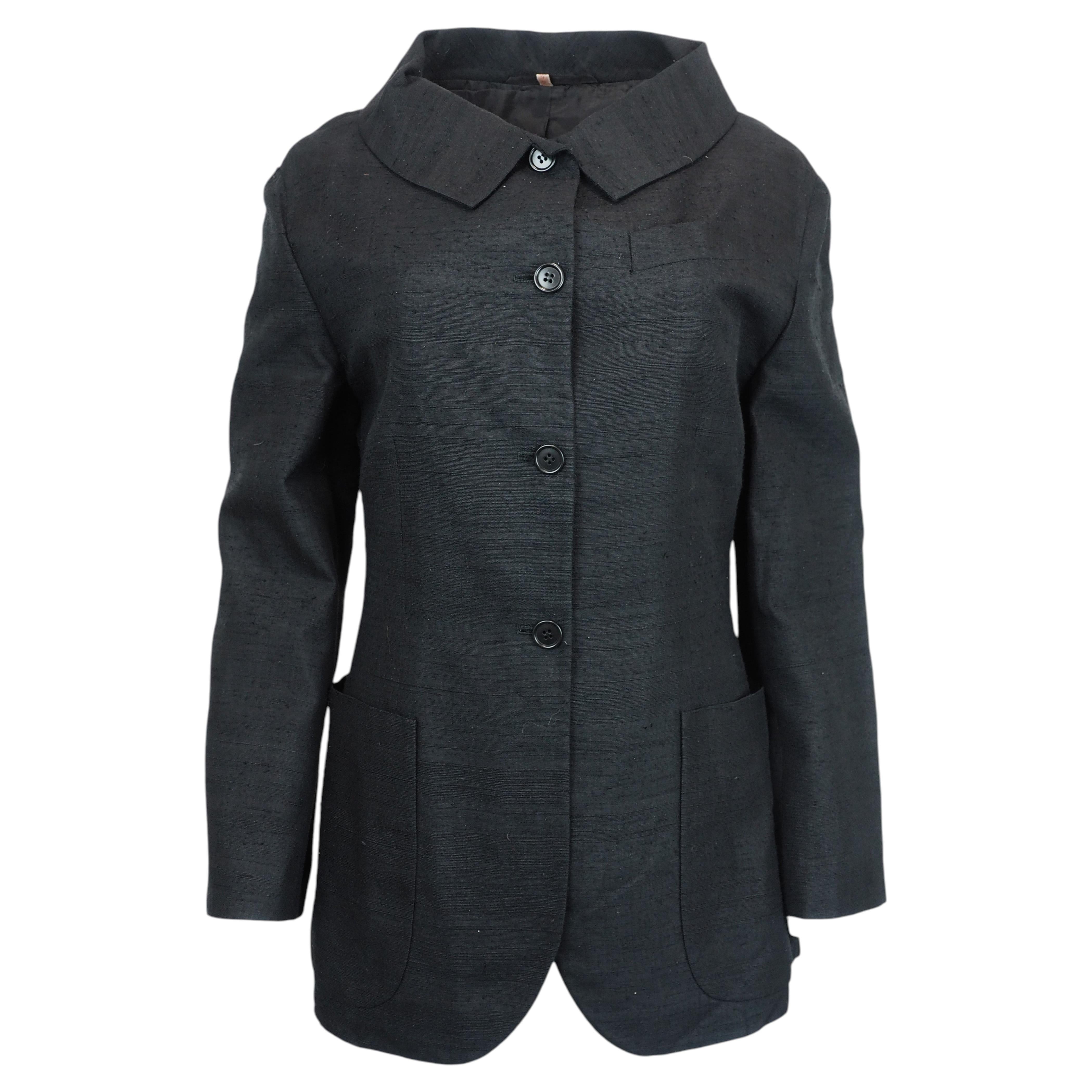 Romeo Gigli Black Silk Blazer For Sale