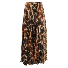 Roberto Cavalli Animal Print Pleated Maxi Skirt 2021