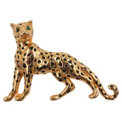 Panther Brooch With Emerald Eyes