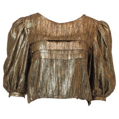 Top de lamé dorado de Albert Nipon