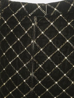 Celine Quilted Velvet Skirt Suit
