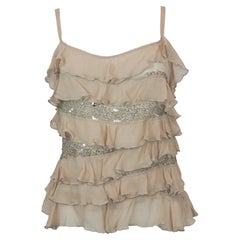 Gianfranco Ferré – Nude-farbiges Cami-Top mit Rüschen