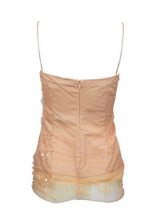 Donna Karan Pale Pink Tulle Bustier W Feathers