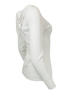 Claude Montana White Knit W Fring Neck Trim