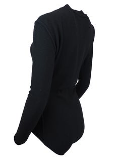 Alaïa Black Chevron Striped Bodysuit
