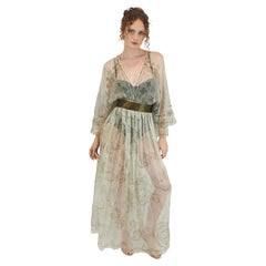 Zandra Rhodes White 'Reverse Lace Circle' and 'Lace Rose' Chiffon Gown S/S 2006