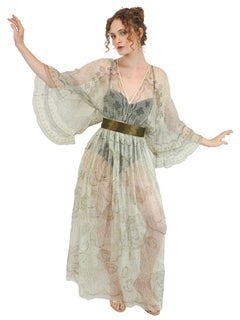 Zandra Rhodes White 'Reverse Lace Circle' and 'Lace Rose' Chiffon Gown S/S 2006