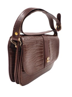 Courreges Brown Croc Style Purse