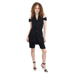 Comme Des Garçons Navy Wool Vest and Shorts Set