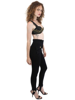Gianni Versace Black Wool Pants W Medusa Buttons