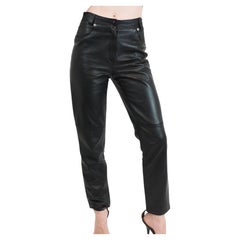 Gianni Versace Black Leather Pants