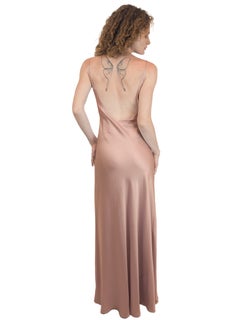 Jane Booke Rose Silk Slip Dress W Low Back