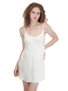 Jane Booke White Silk Mini Slip Dress