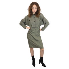 Gucci 1980's Herringbone Cut Out Dress