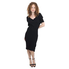 Alaïa 1990's Black Knit Dress W Back Center Buttons
