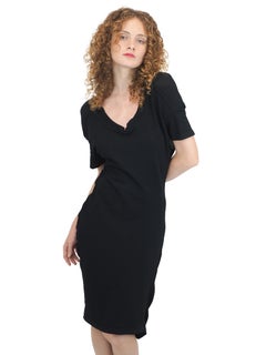 Alaïa 1990's Black Knit Dress W Back Center Buttons