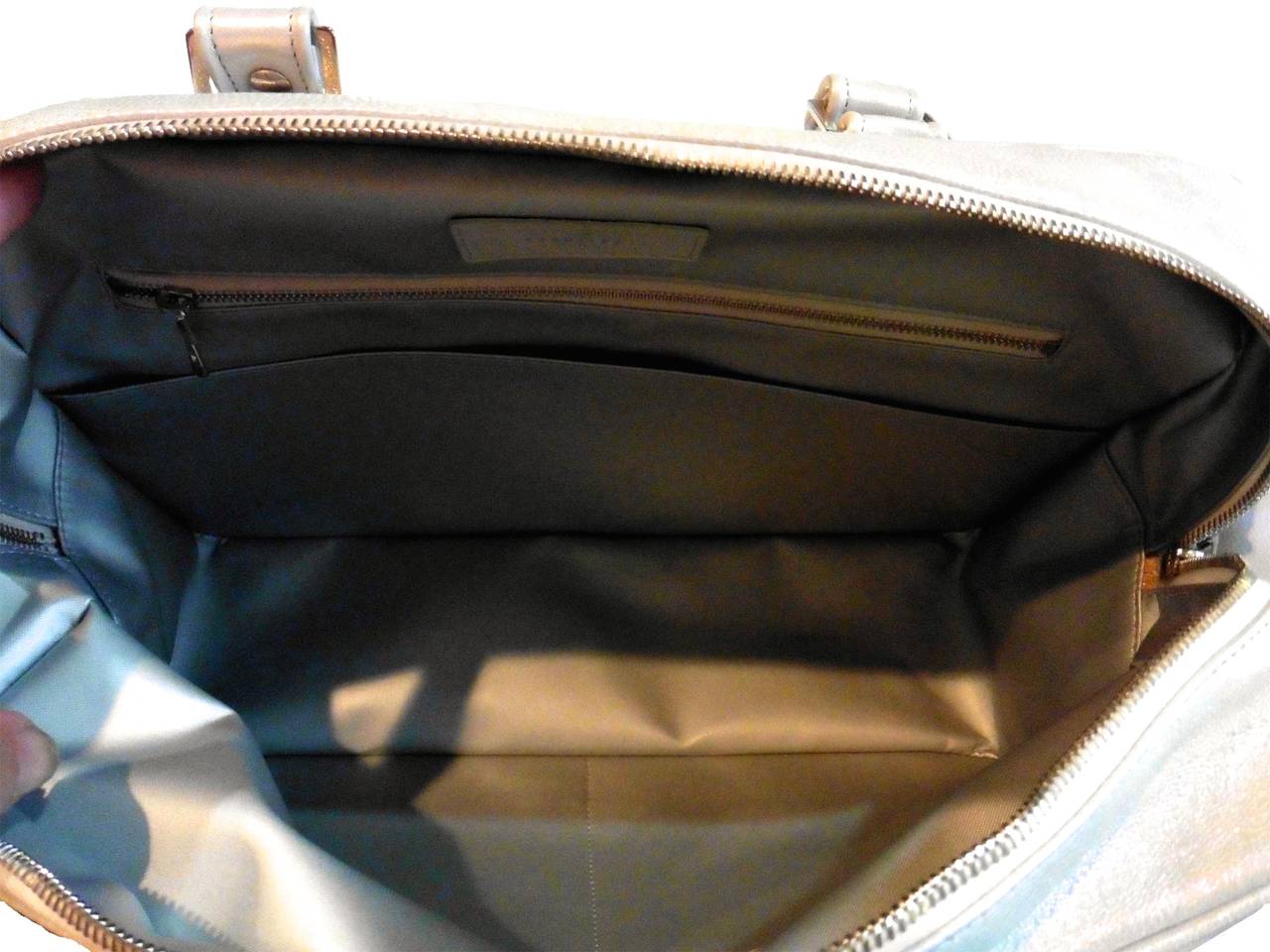 Courreges Iconic New Goat Skin Purse in Pearlescent Grey In New Condition In Boca Raton, FL