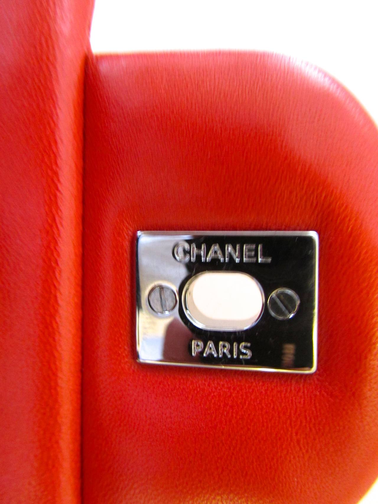 New CHANEL Classic Double Flap Maxi Bag - Red In New Condition In Boca Raton, FL
