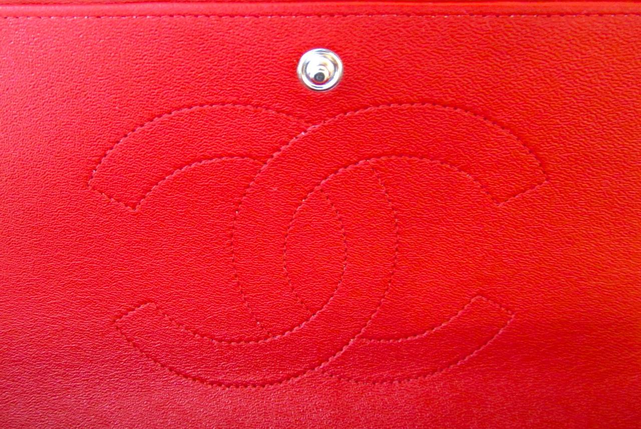 New CHANEL Classic Double Flap Maxi Bag - Red 1