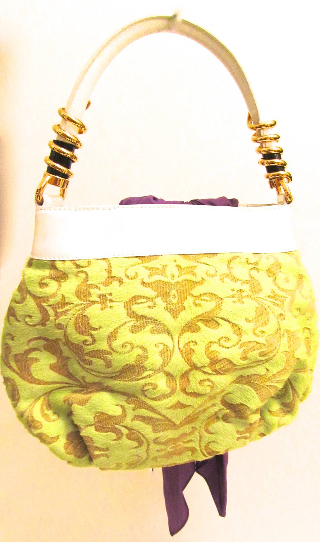 De Grisogono Geneve Couture Hand Bag - Green, White, and Purple