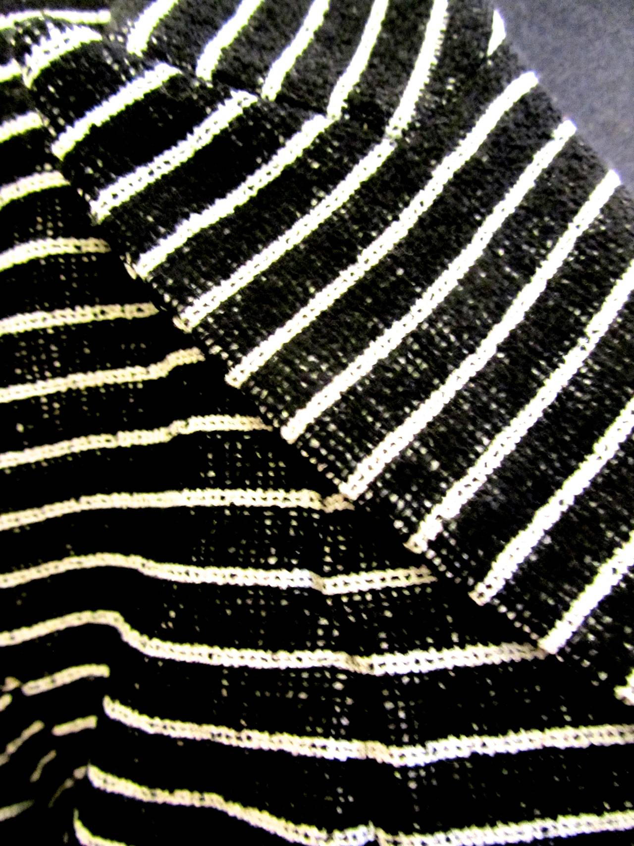Chanel Black and White Stripe Jacket - -  Camilla Applique 3