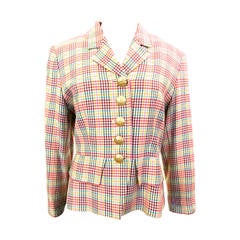 Yves Saint Laurent Jacket/ YSL Blazer - Multi Colored Houndstooth 8