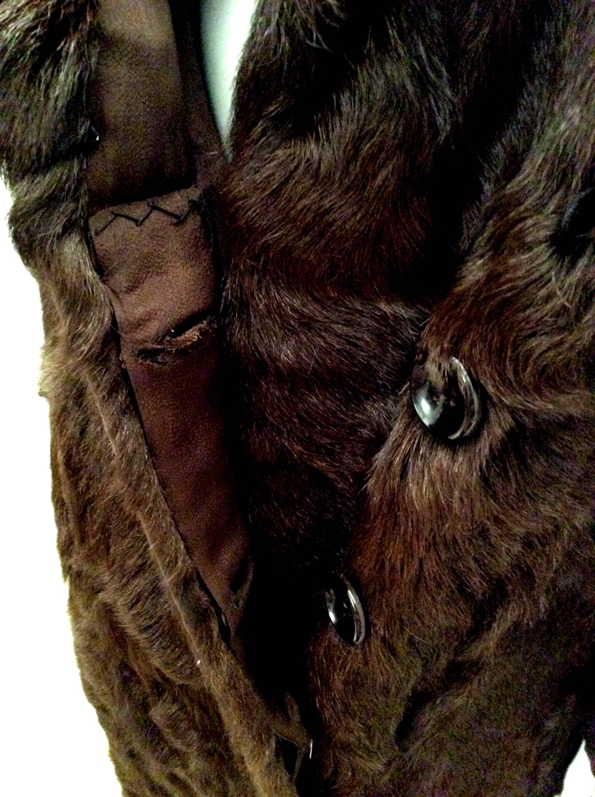 Black Chocolate Brown Full Length Fur Coat 6 / 8 For Sale
