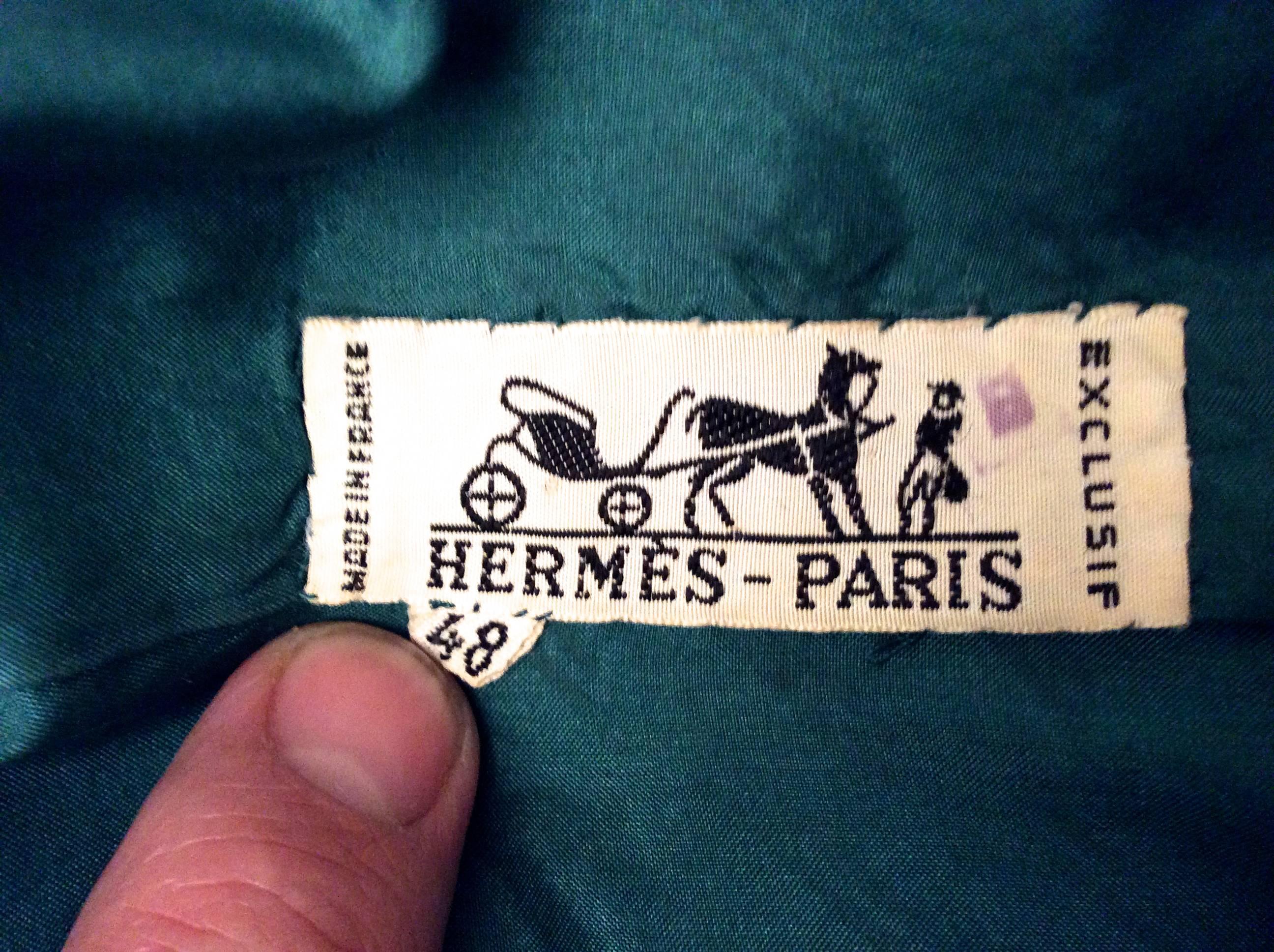 Hermes Silk Teal Green Blouse  3