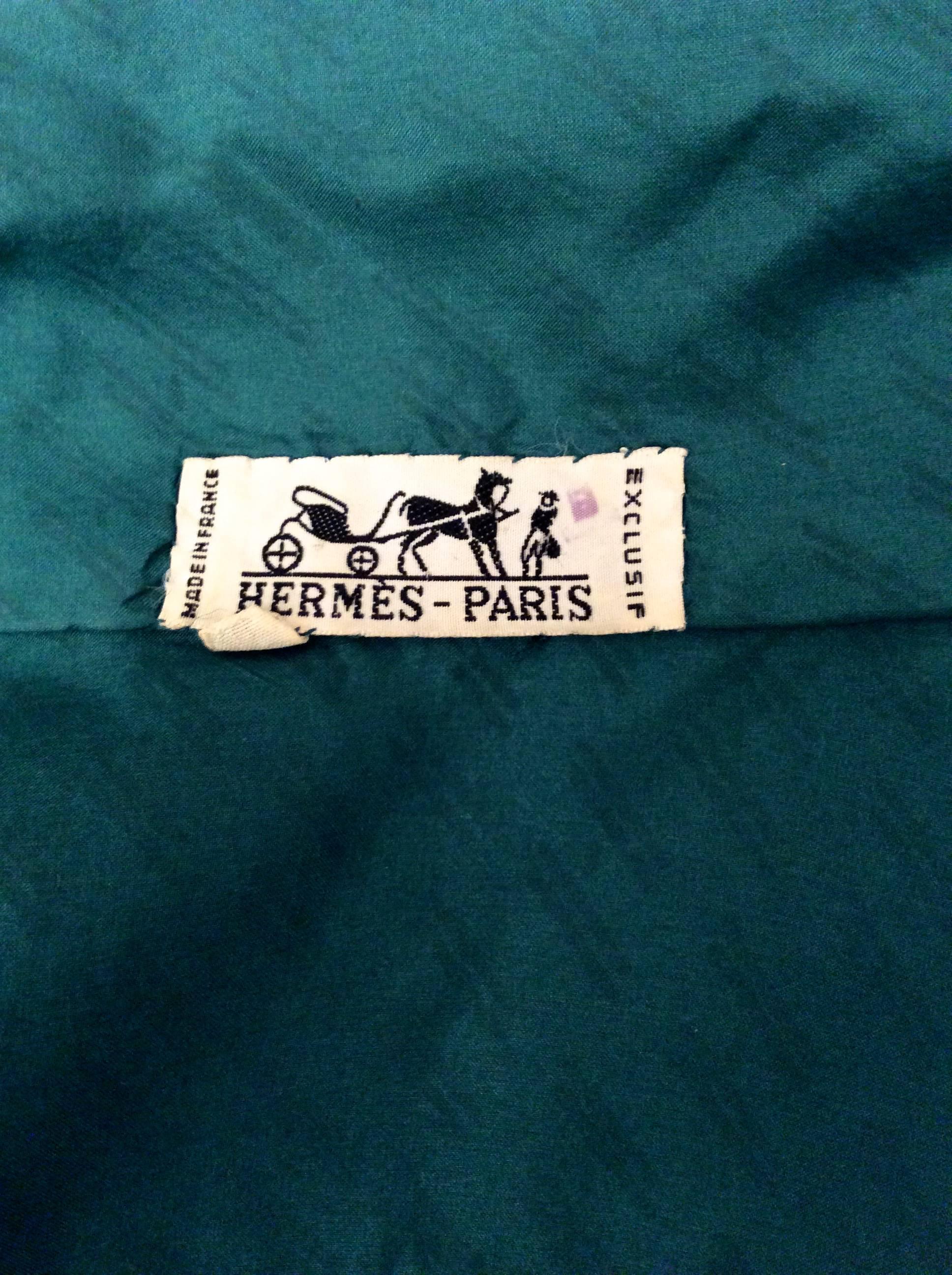Hermes Silk Teal Green Blouse  4