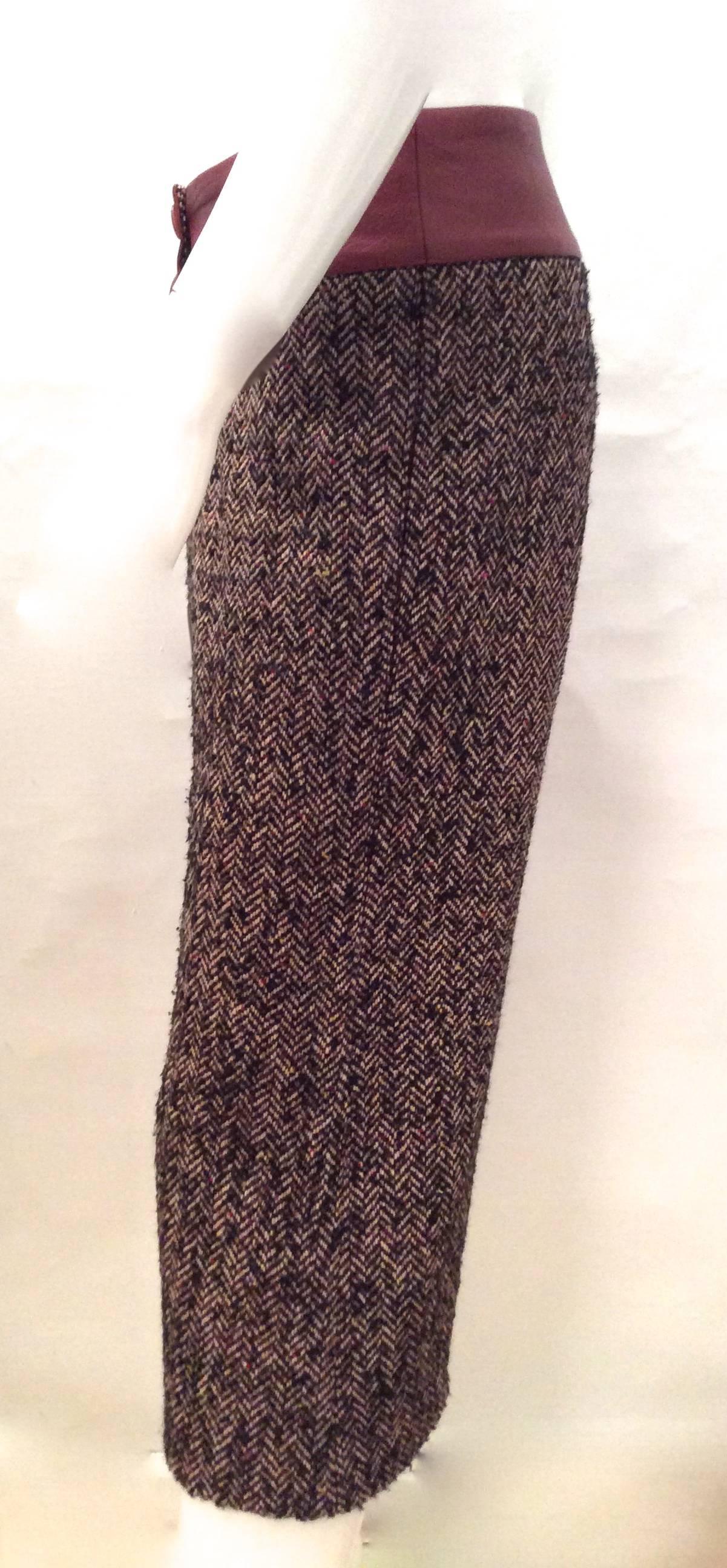 Gaucho Pants - Leather, Acrylic, Wool Blend - 1970's In Excellent Condition For Sale In Boca Raton, FL