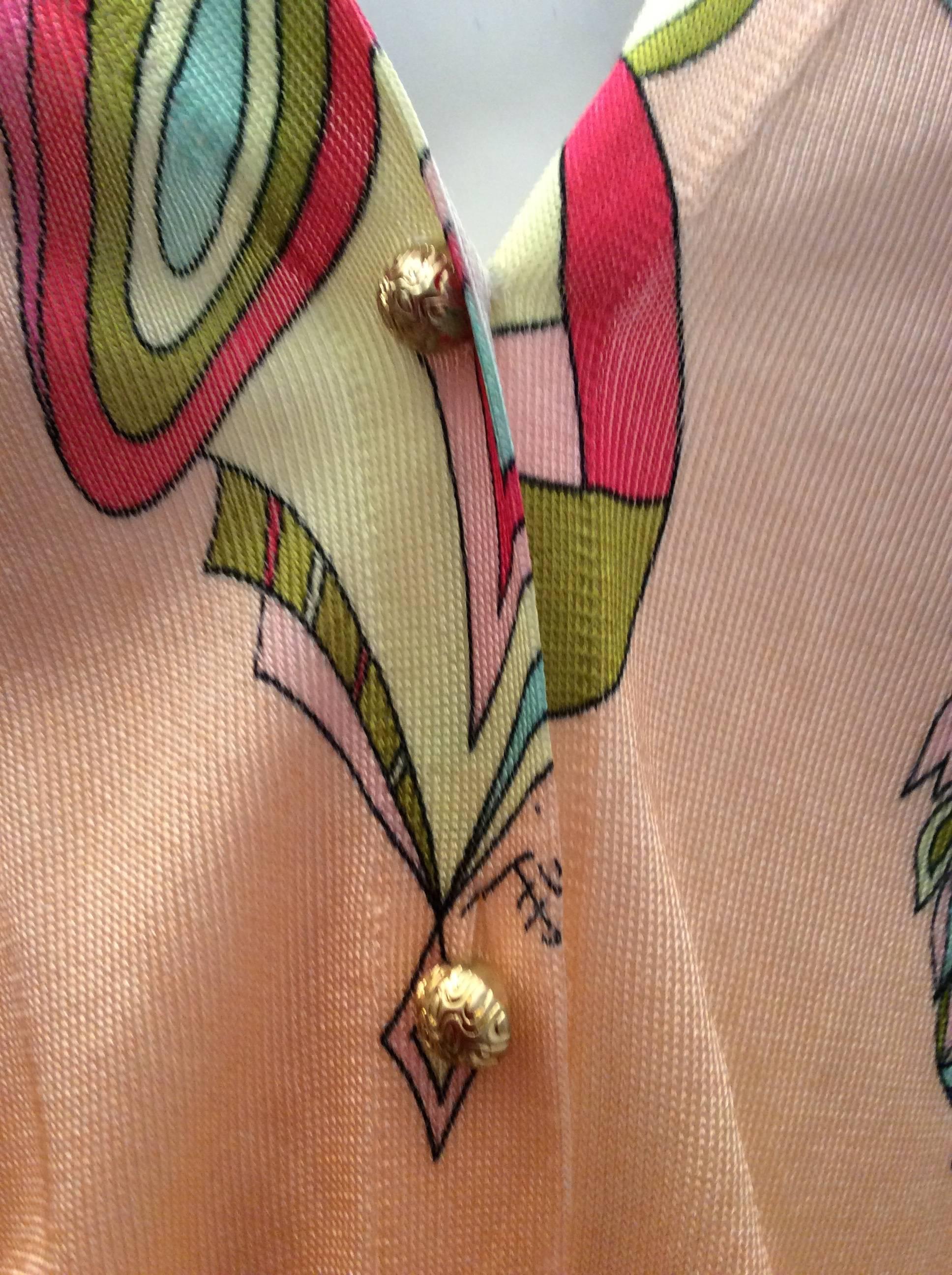New Emilio Pucci Cardigan with Matching Silk Scarf For Sale 3