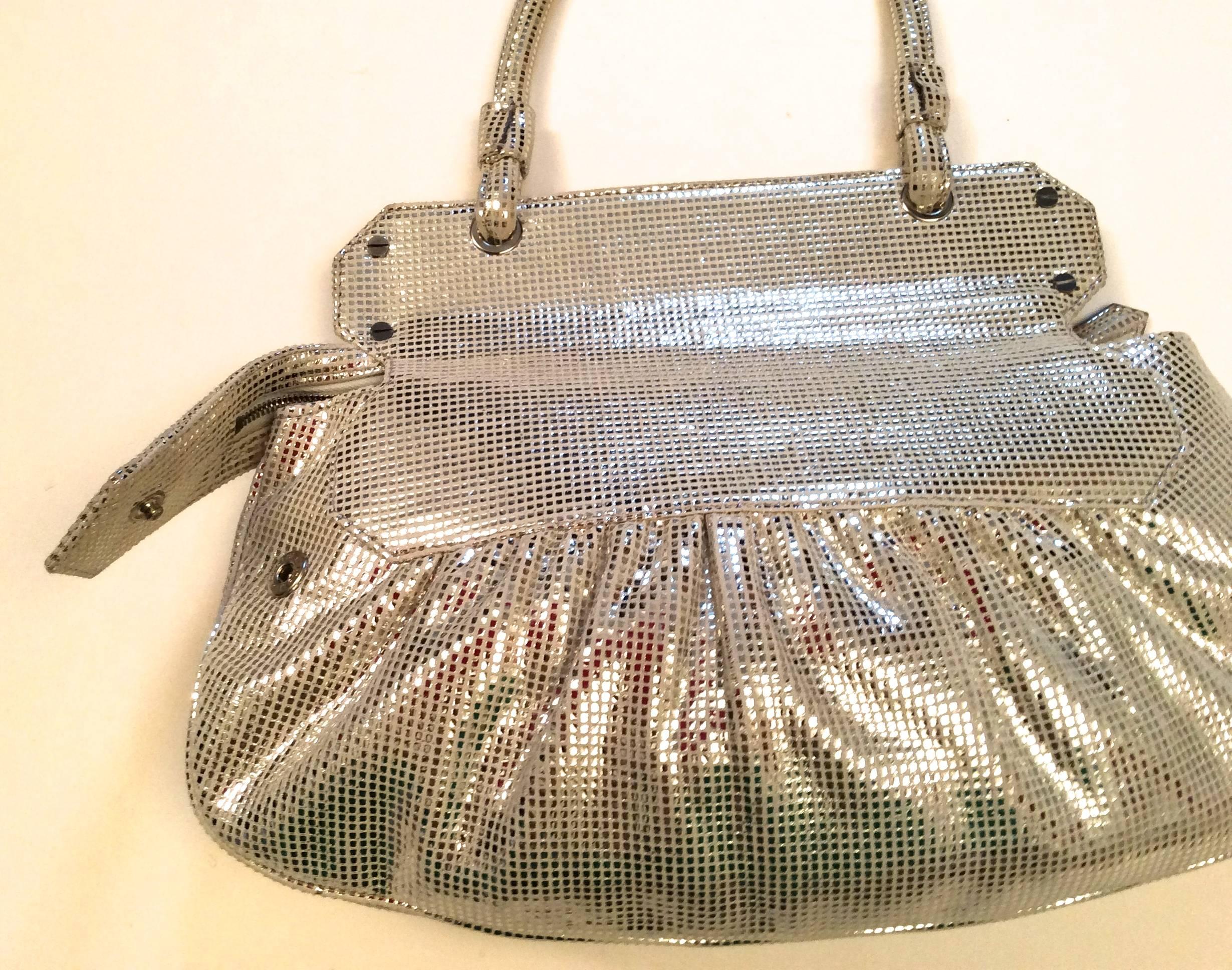 Beautiful New Fendi Bag - Fabulous Metallic - Leather and Suede In Excellent Condition For Sale In Boca Raton, FL