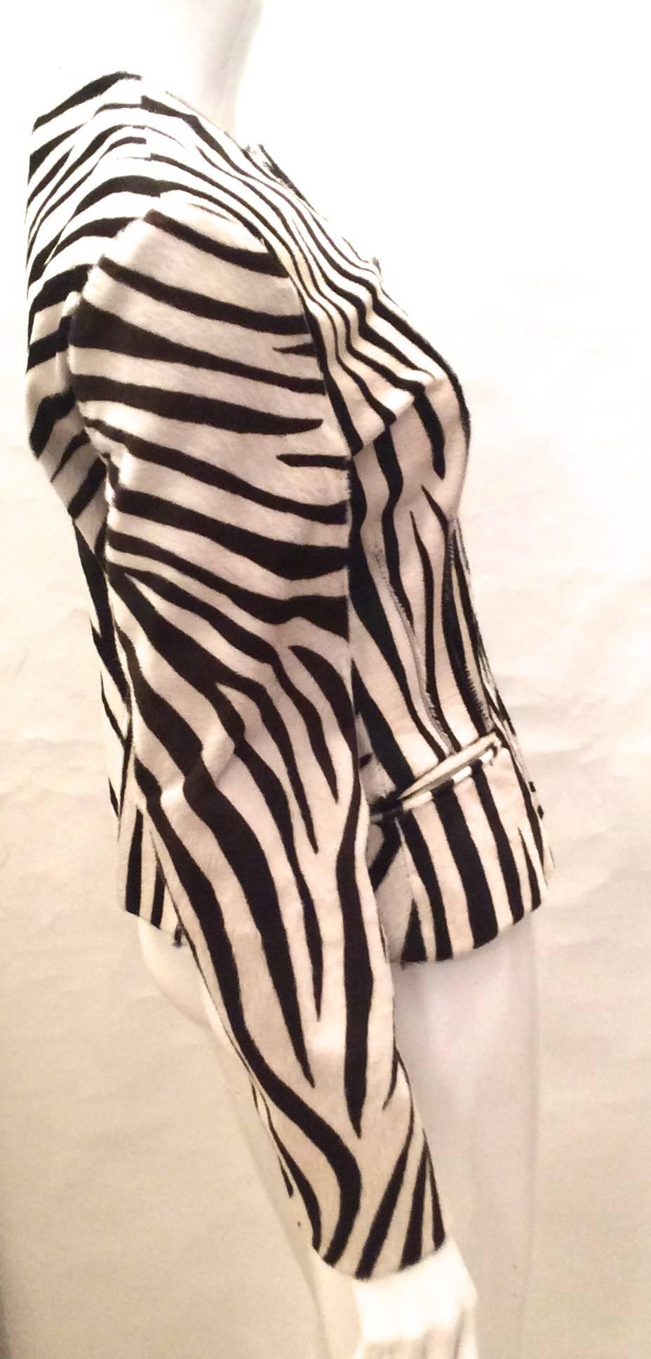 zebra fur coat