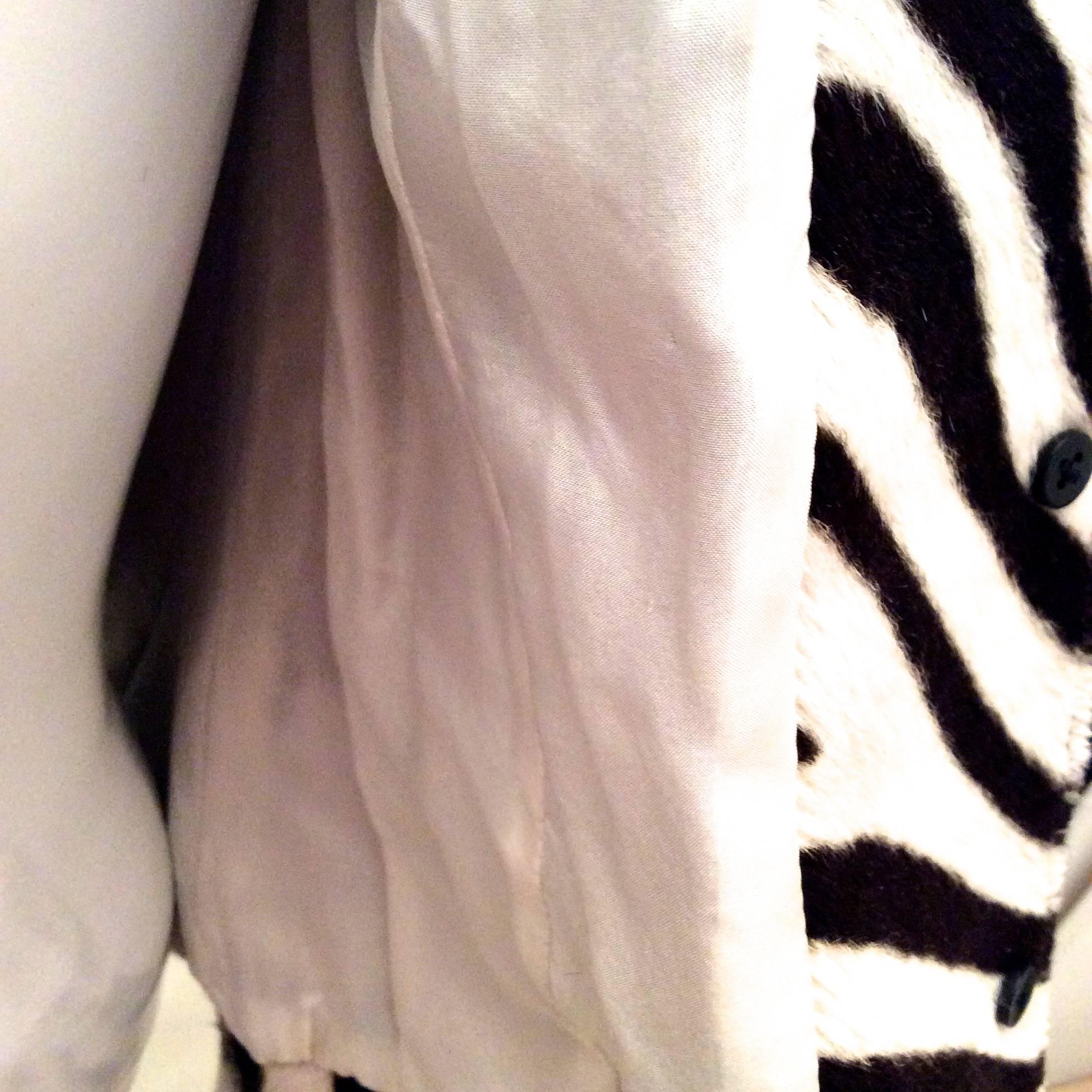 Ralph Lauren Purple Label Zebra Pattern Fur Coat - New 3