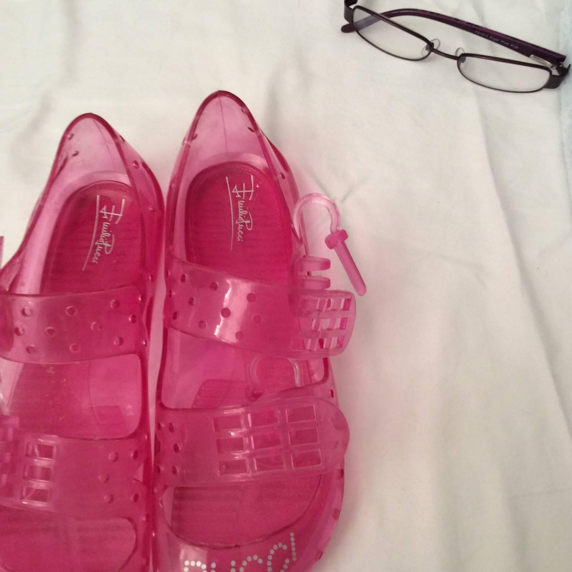 Women's Emilio Pucci Hot Pink Rubber Sandals