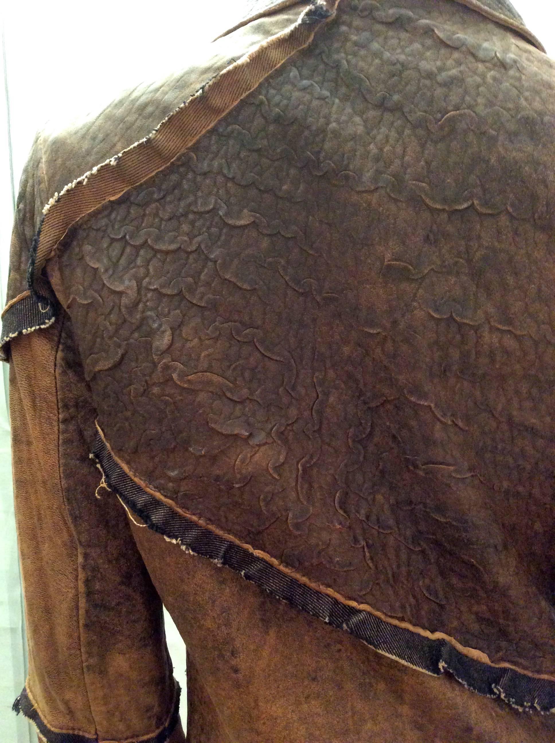 Roberto Cavalli Distressed Leather Jacket - Size 40 4