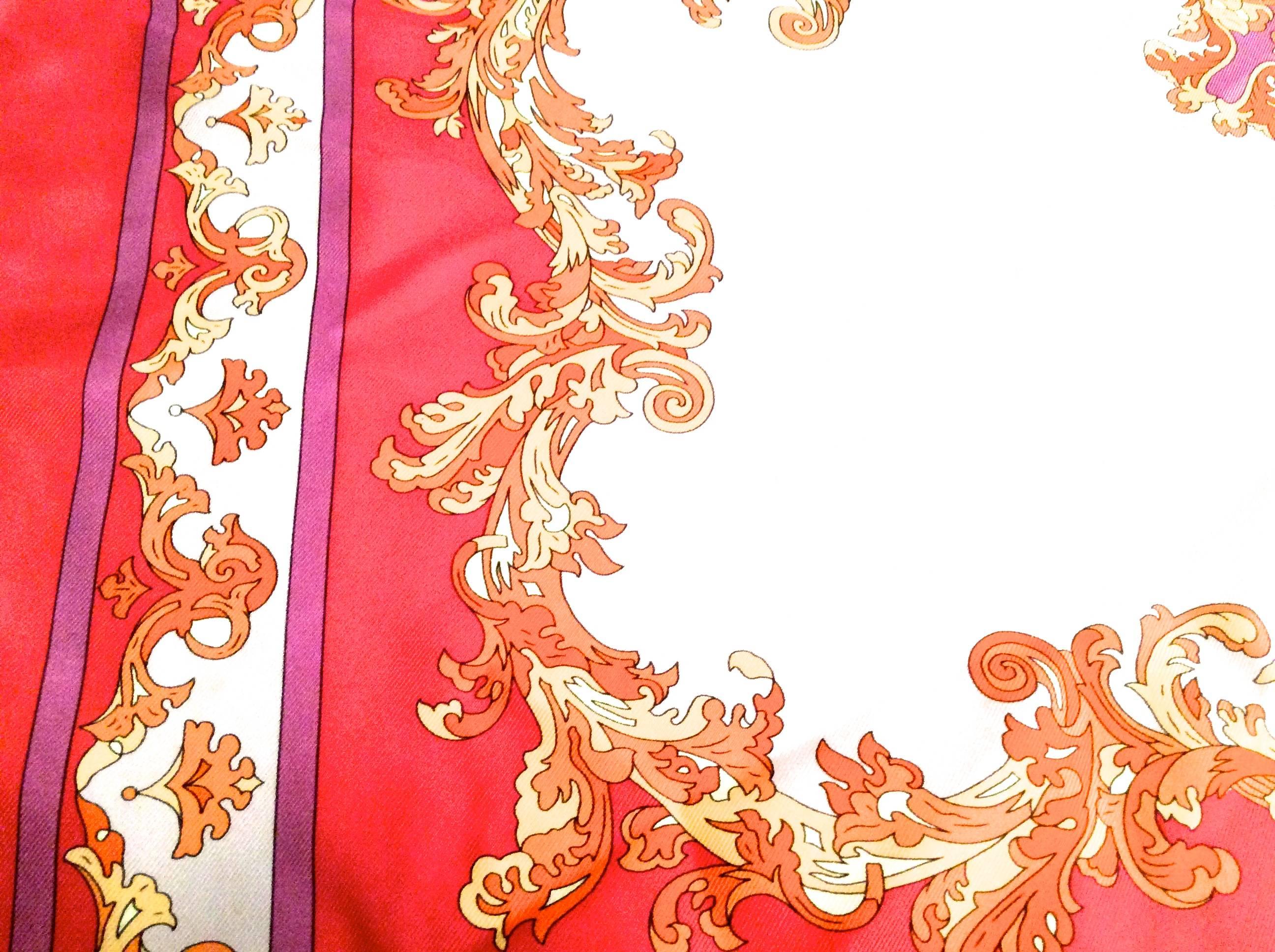 Red New Emilio Pucci Silk Scarf  For Sale