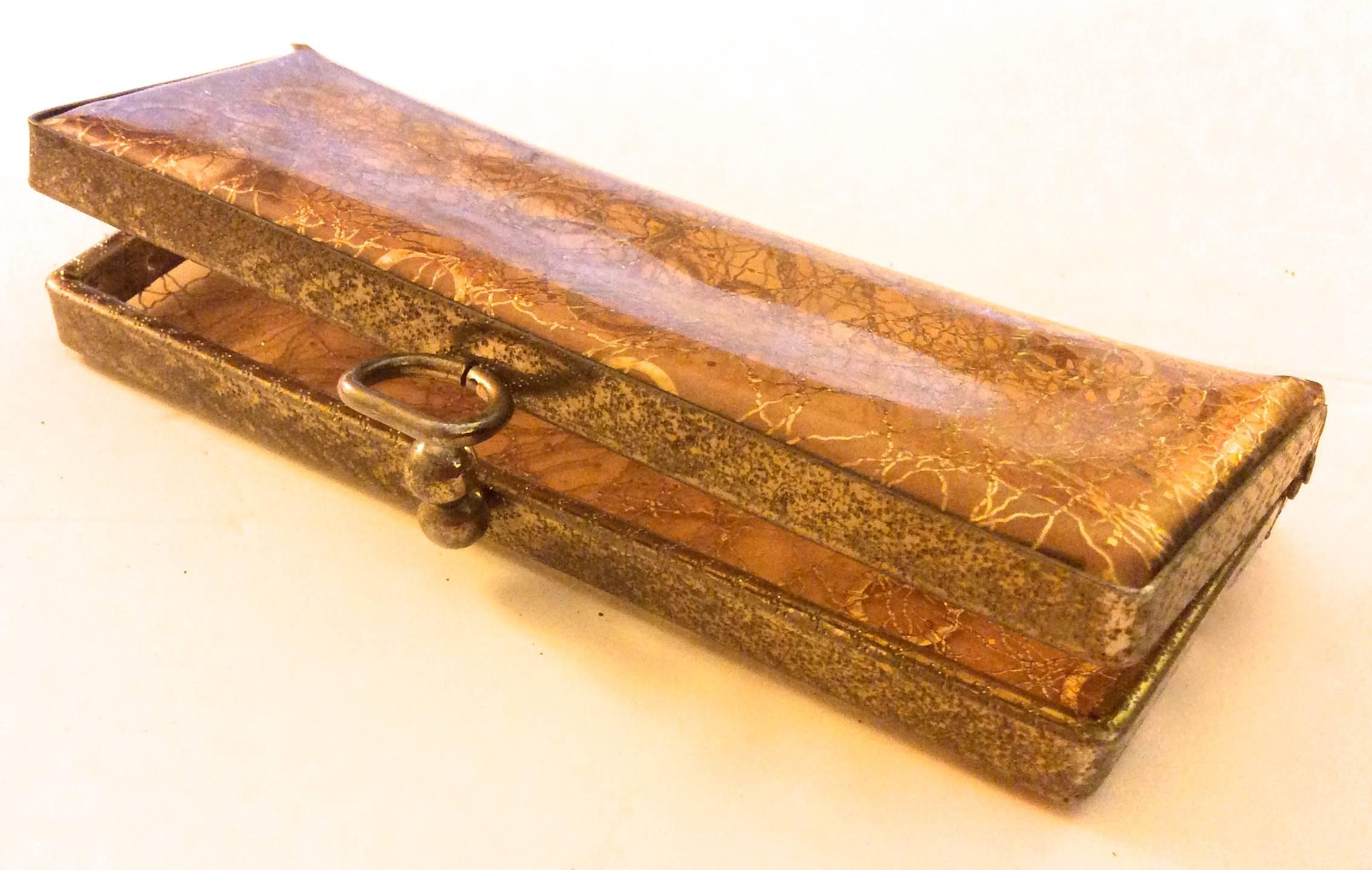 Rare 1950's Designer Eyeglasses Case - Clear and Gold Tone Design For Sale 2